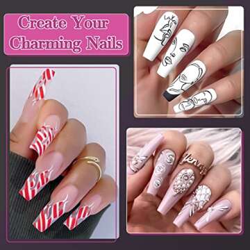 Ejiubas 505Pcs Clear Nail Tips Kit for DIY Nail Art