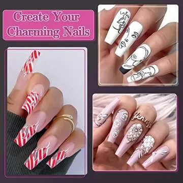 Ejiubas 505Pcs Clear Nail Tips Kit for DIY Nail Art