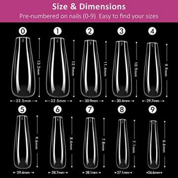 Ejiubas 505Pcs Clear Nail Tips Kit for DIY Nail Art