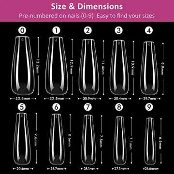 Ejiubas 505Pcs Clear Nail Tips Kit for DIY Nail Art