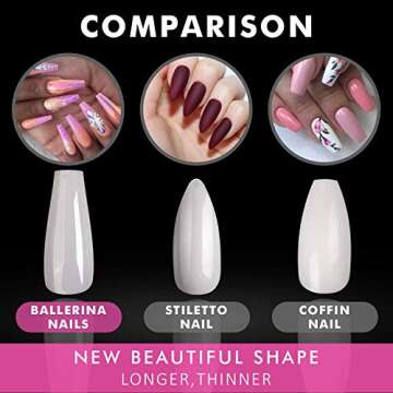 Ejiubas 505Pcs Clear Nail Tips Kit for DIY Nail Art