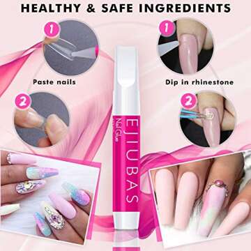 Ejiubas 505Pcs Clear Nail Tips Kit for DIY Nail Art