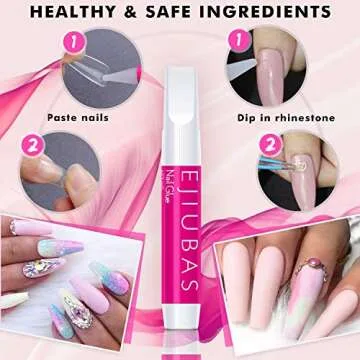 Ejiubas 505Pcs Clear Nail Tips Kit for DIY Nail Art