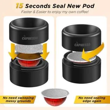 CAPMESSO Reusable Vertuo Pod Refill Kit, Faster Seal Reusable Nespresso Vertuo Pods with Fill & Pres...