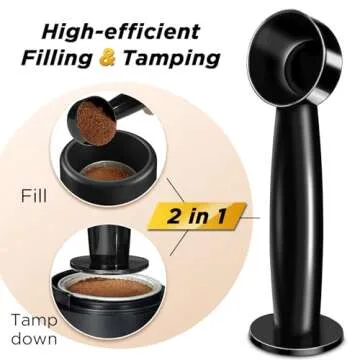 CAPMESSO Reusable Vertuo Pod Refill Kit, Faster Seal Reusable Nespresso Vertuo Pods with Fill & Press Brush,100pcs Aluminum Foil Lids for Refillable Nespresso Pods Vertuo