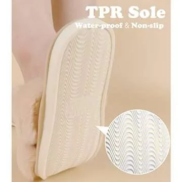 Ankis Women Camel Slippers Cozy Fluffy Indoor Outdoor Shoes