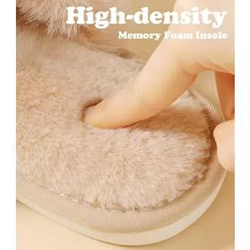 Ankis Women Camel Slippers Cozy Fluffy Indoor Outdoor Shoes