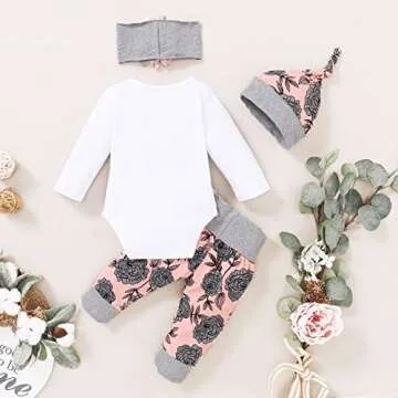 Renotemy Baby Girl Clothes Set Soft Cotton Romper