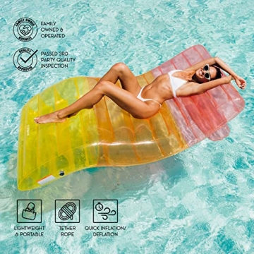 FUNBOY Giant Inflatable Clear Rainbow Chaise Lounger