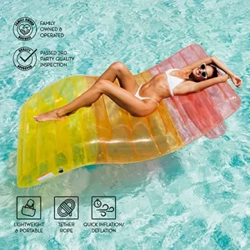 FUNBOY Giant Inflatable Clear Rainbow Chaise Lounger