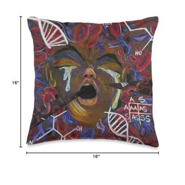 Sickle Cell Awareness Sickle Cell Pain Awareness DNA Throw Pillow, 16x16, Multicolor