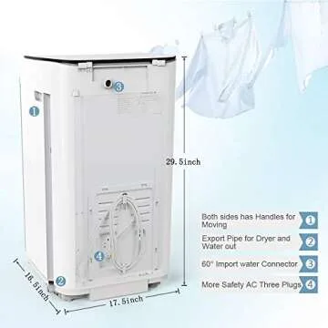 Kapas KPS35-735H2 Compact Washing Machine for Small Spaces