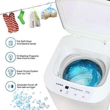 Kapas KPS35-735H2 Compact Washing Machine for Small Spaces