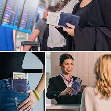 RSAquar Premium Travel Passport Holder with RFID Protection