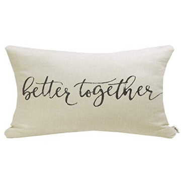 Chic Meekio Farmhouse Pillow Cover with Better Together Quote for Cozy Home Decor