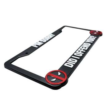 LP Frameworks Did I Offend You? for Deadpool 3D Raised License Plate Frame | 1 Pack Character Licens...