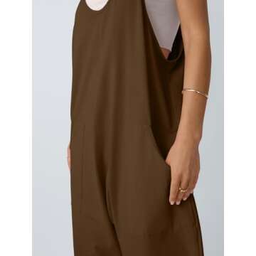 AUTOMET Jumpsuits for Women Casual Summer Outfits Rompers Comfy Beach Vacation Trendy Overalls Jumpers Fashion Clothes 2025 CoffeeBrown S