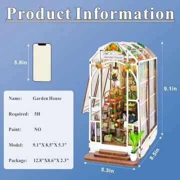 Book Nook Kit Garden House DIY Miniature Decor for All Ages