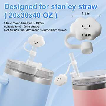 MLKSI 6 Pack Straws Cover for Stanley Cups - BPA Free