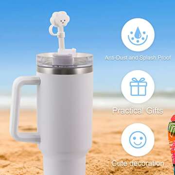 MLKSI 6 Pack Straws Cover for Stanley Cups - BPA Free
