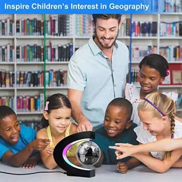 Flagest Magnetic Levitation Floating Globe, Levitating C Shape Globe with LED Lights for Education Home Office Desk Decor, Birthday Holiday Anniversary Creative Item(3.3 Inches Globe)