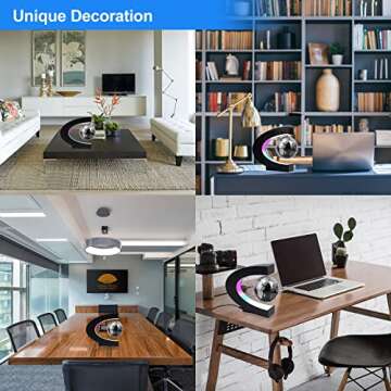 Flagest Magnetic Levitation Floating Globe, Levitating C Shape Globe with LED Lights for Education Home Office Desk Decor, Birthday Holiday Anniversary Creative Item(3.3 Inches Globe)