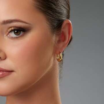 MILLA 14k Gold Huggie Earrings or Sterling Silver Huggie Earrings for Women Multipack & Individuals,...