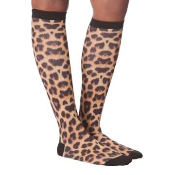 K. Bell Socks Women's Fun & Cute Patterns and Design Novelty Fashion Crew Socks, Leopard (Brown), Shoe Size: 4-10
