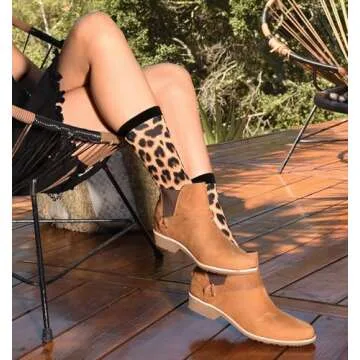 K. Bell Socks Women's Fun & Cute Patterns and Design Novelty Fashion Crew Socks, Leopard (Brown), Shoe Size: 4-10