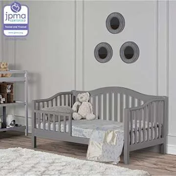 Dream On Me Austin Toddler Day Bed in Steel Grey, Greenguard Gold Certified, JPMA Certified, Non-Tox...