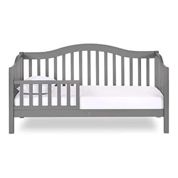 Dream On Me Austin Toddler Day Bed in Steel Grey, Greenguard Gold Certified, JPMA Certified, Non-Toxic Finishes, Low to Floor Design, Side Safety Guard Rail