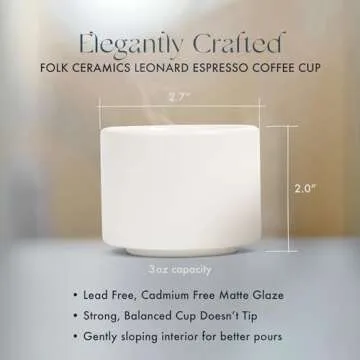 Folk Ceramics Leonard Espresso Cups - Stackable & Modern