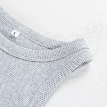 Artfish Women Rib-Knit Racerback Crop Top Summer Essential