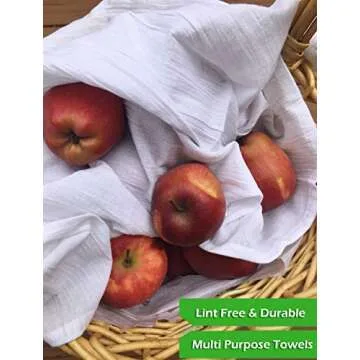 Flour Sack Kitchen Towels (White,12 Pack) 100% Cotton,28x28 Inch Cloth Napkin, Bread wrapper, Cheesecloth, Multi Purpose Kitchen Dish Towels,Bar Towels, Extremely Absorbent & Sturdy By Excellent Deals