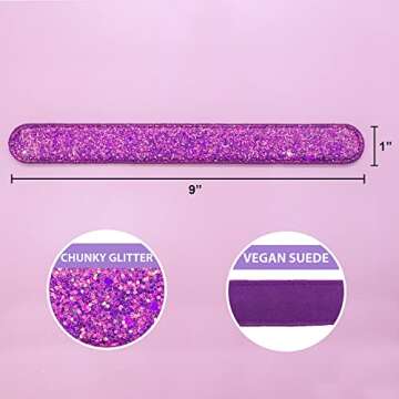 FROG SAC Glitter Slap Bracelets for Girls - Sparkly Pack