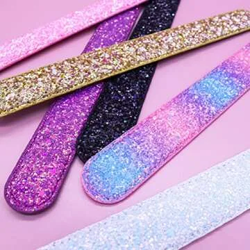 FROG SAC Glitter Slap Bracelets for Girls - Sparkly Pack