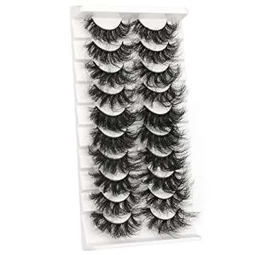 Mink Lashes 10 Pairs 5 Styles Fluffy Thick Long 8D Volume