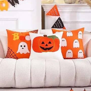Tosleo Halloween Pillow Covers 18x18 inch Set of 2