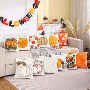 Tosleo Halloween Pillow Covers 18x18 inch Set of 2