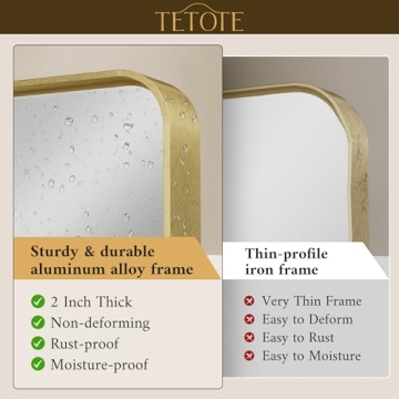 Elegant TETOTE Gold Framed Mirror, Perfect for Any Space