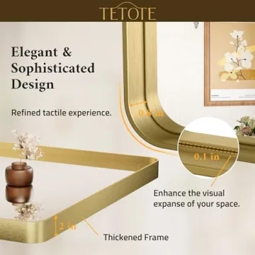 Elegant TETOTE Gold Framed Mirror, Perfect for Any Space
