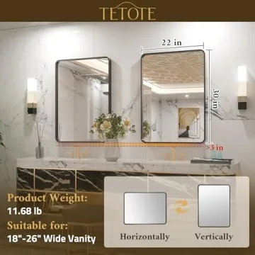Elegant TETOTE Gold Framed Mirror, Perfect for Any Space