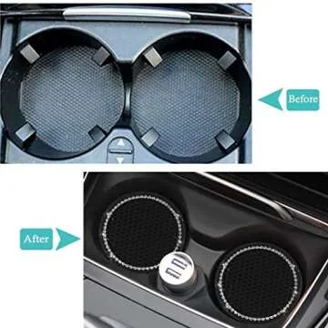 Chic Bling Car Cup Holder Coaster - Durable & Stylish