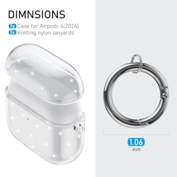Maxjoy for Apple Airpods 4th Generation Case Cover(2024), Silicone Case with Cleaner Kit & Keychain Compatible Compatible with Airpods 4 case for Women,Men(Glitter)