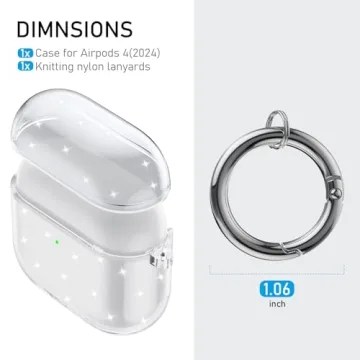 Maxjoy for Apple Airpods 4th Generation Case Cover(2024), Silicone Case with Cleaner Kit & Keychain Compatible Compatible with Airpods 4 case for Women,Men(Glitter)
