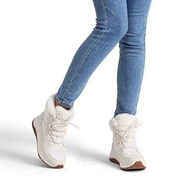 DREAM PAIRS Women's Winter Snow Boots, Faux Fur Waterproof Ankle Booties, Zaylee Ladies Comfortable Short Boots Outdoor,Size 7,Off-White,SDSB2208W