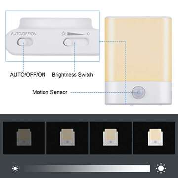 BriVIVI LED Night Light - Motion Sensor with Adjustable Brightness for Home