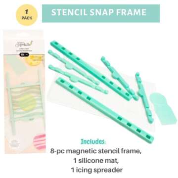 Sweet Sugarbelle Cookie Stencils and Stencil Snap Holder Frame - Patterns for Decorating and Baking (8 Sheets)