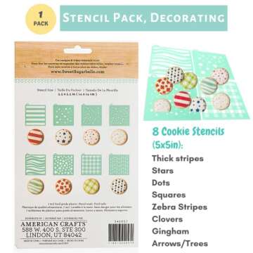 Sweet Sugarbelle Cookie Stencils and Stencil Snap Holder Frame - Patterns for Decorating and Baking (8 Sheets)