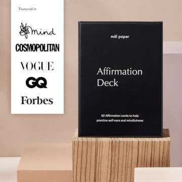 Mal Paper Affirmation Card Deck - 52 Pack | Great for Mindfulness Challenge, Mantras, Meditation Too...